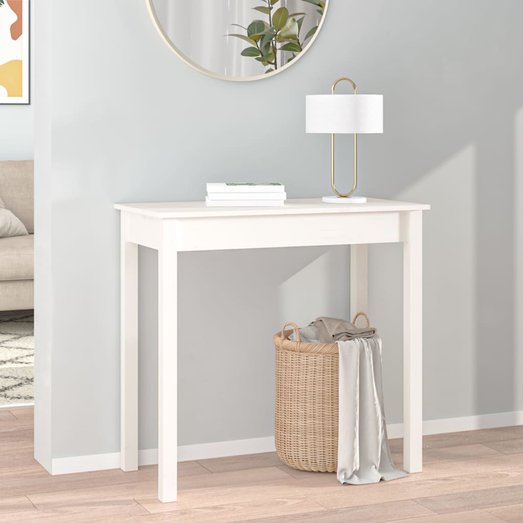 Wandtafel 80x40x75 cm massief grenenhout wit is nu te koop bij PeponiXL, paradijselijk wonen!