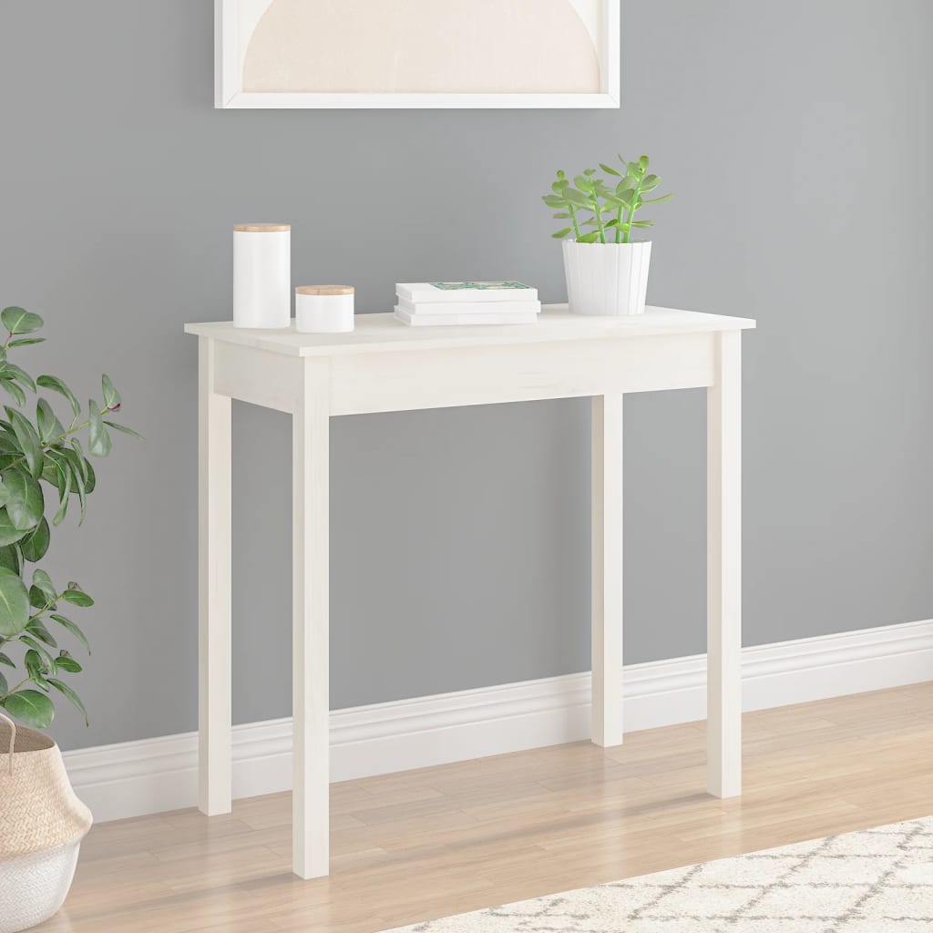 Wandtafel 80x40x75 cm massief grenenhout wit is nu te koop bij PeponiXL, paradijselijk wonen!