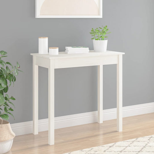 Wandtafel 80x40x75 cm massief grenenhout wit is nu te koop bij PeponiXL, paradijselijk wonen!