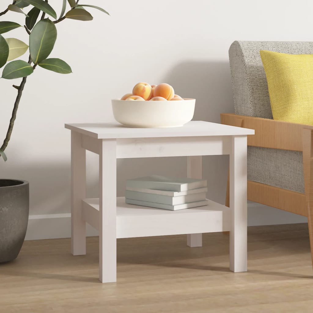 Salontafel Wit 45x45x40 cm Massief grenenhout is nu te koop bij PeponiXL, paradijselijk wonen!