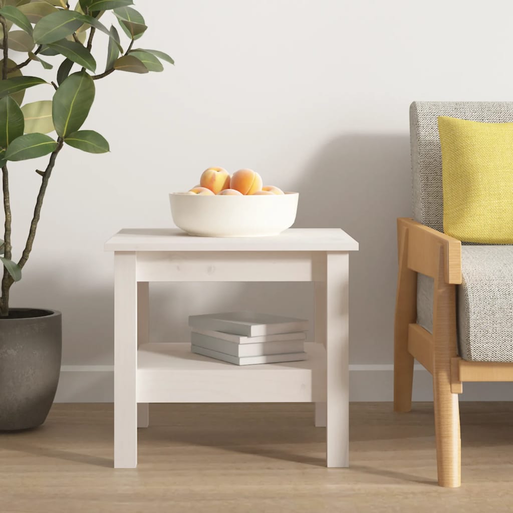 Salontafel Wit 45x45x40 cm Massief grenenhout is nu te koop bij PeponiXL, paradijselijk wonen!