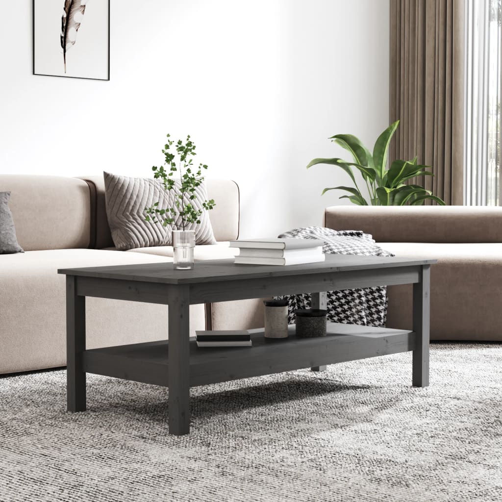 Salontafel 110x50x40 cm massief grenenhout grijs is nu te koop bij PeponiXL, paradijselijk wonen!