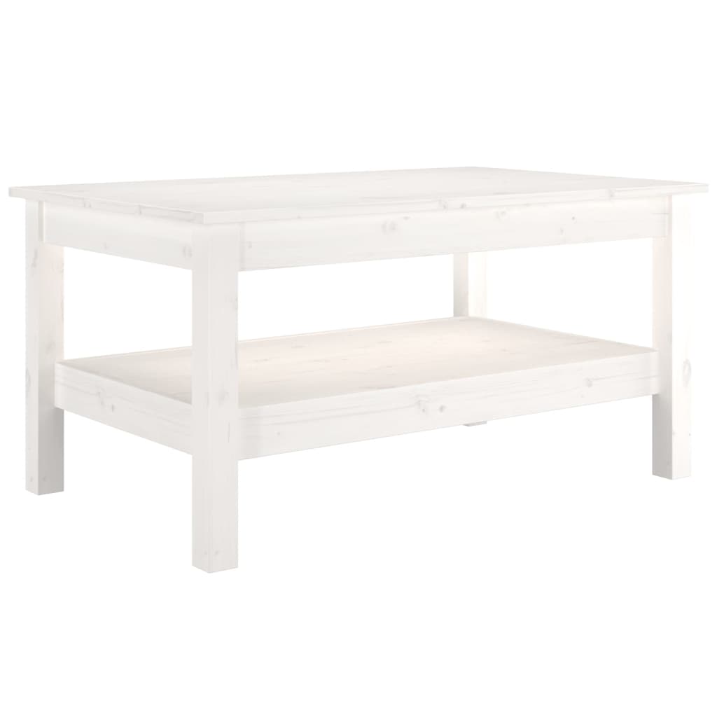 Salontafel 80x50x40 cm massief grenenhout wit