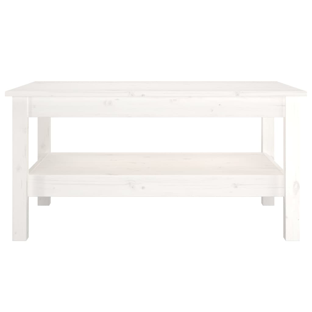 Salontafel 80x50x40 cm massief grenenhout wit