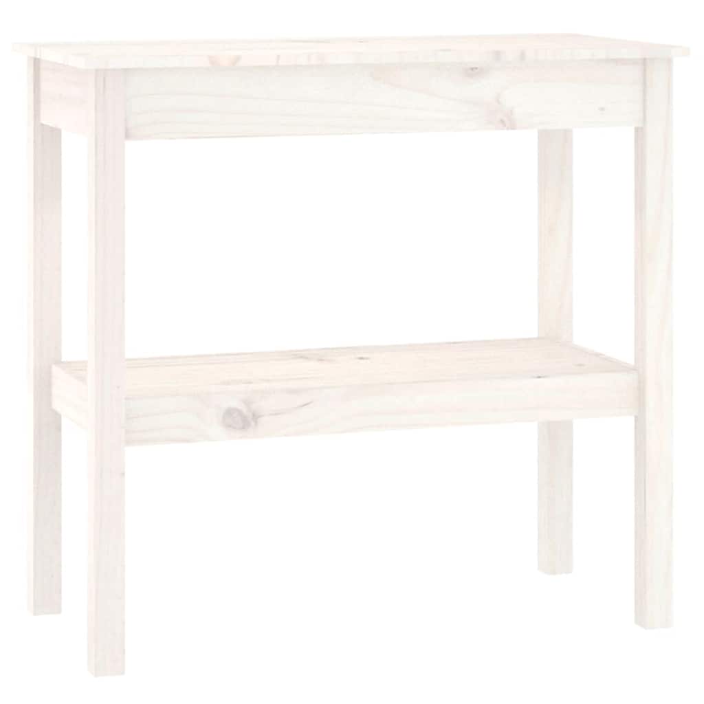 Wandtafel 80x40x75 cm massief grenenhout wit is nu te koop bij PeponiXL, paradijselijk wonen!