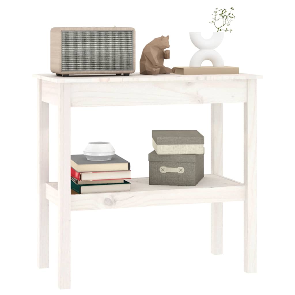 Wandtafel 80x40x75 cm massief grenenhout wit is nu te koop bij PeponiXL, paradijselijk wonen!