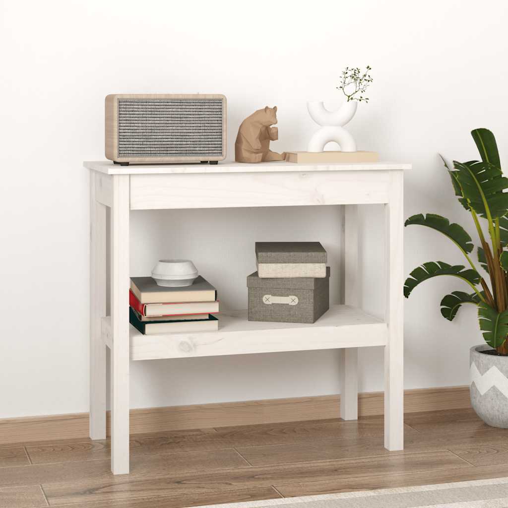 Wandtafel 80x40x75 cm massief grenenhout wit is nu te koop bij PeponiXL, paradijselijk wonen!