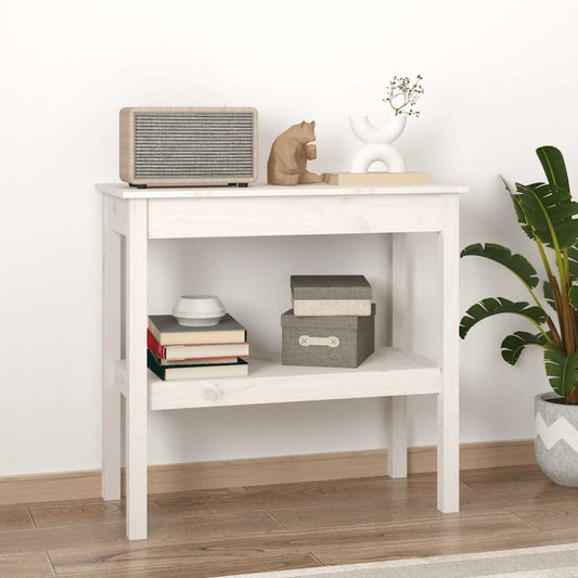 Wandtafel 80x40x75 cm massief grenenhout wit is nu te koop bij PeponiXL, paradijselijk wonen!