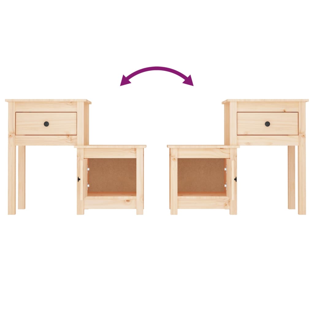 Nachtkastje 79,5x38x65,5 cm massief grenenhout is nu te koop bij PeponiXL, paradijselijk wonen!