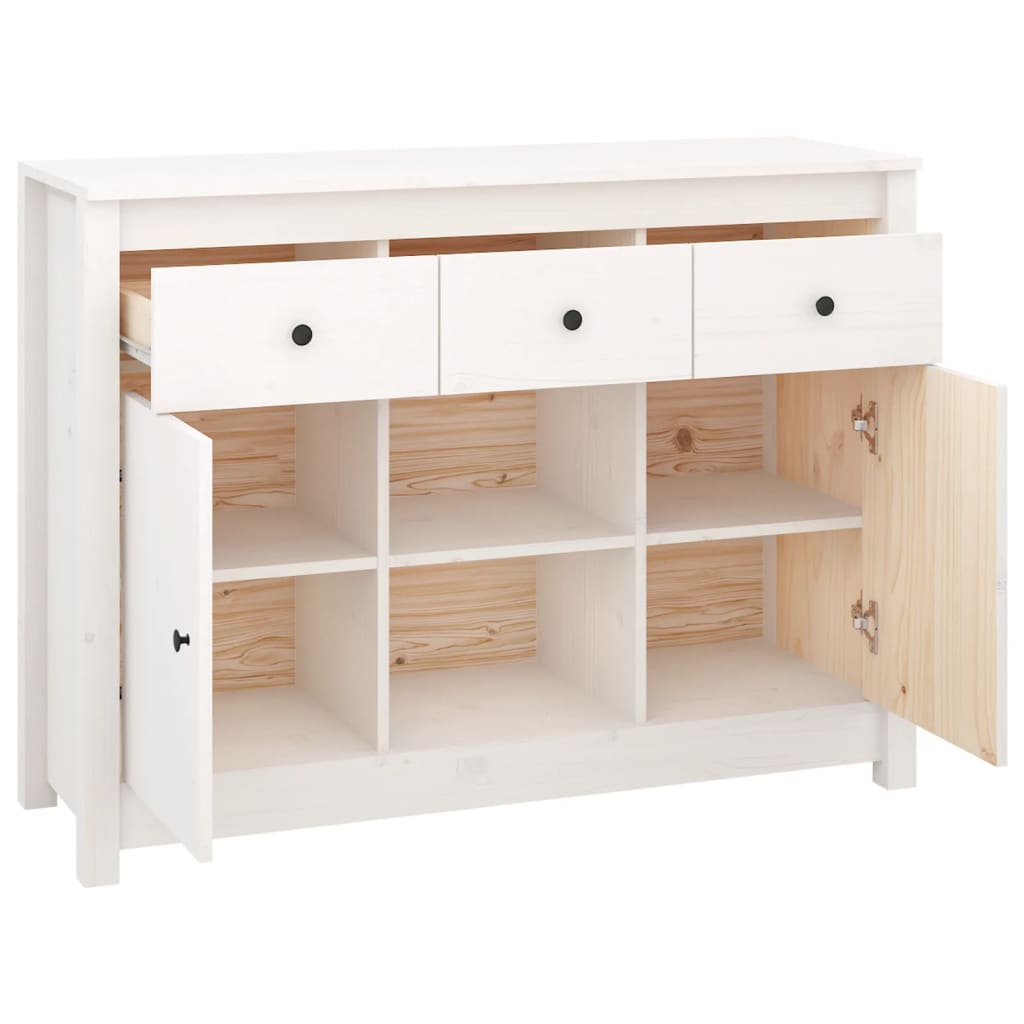 Dressoir 100x35x74,5 cm massief grenenhout wit is nu te koop bij PeponiXL, paradijselijk wonen!