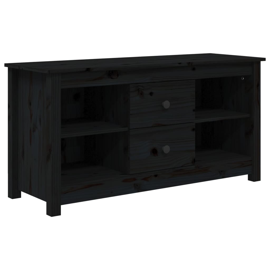 Tv-meubel 103x36,5x52 cm massief grenenhout zwart is nu te koop bij PeponiXL, paradijselijk wonen!