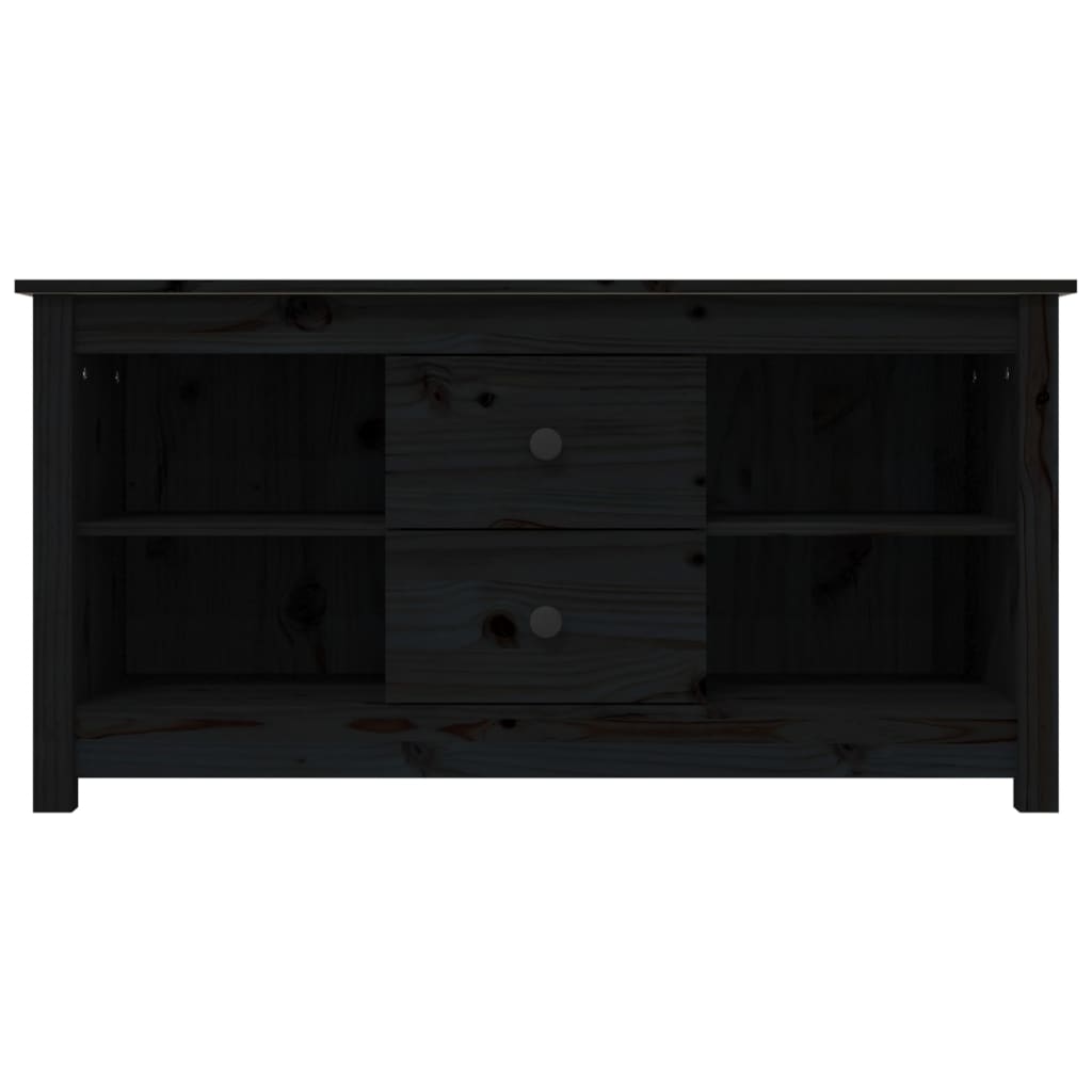 Tv-meubel 103x36,5x52 cm massief grenenhout zwart is nu te koop bij PeponiXL, paradijselijk wonen!