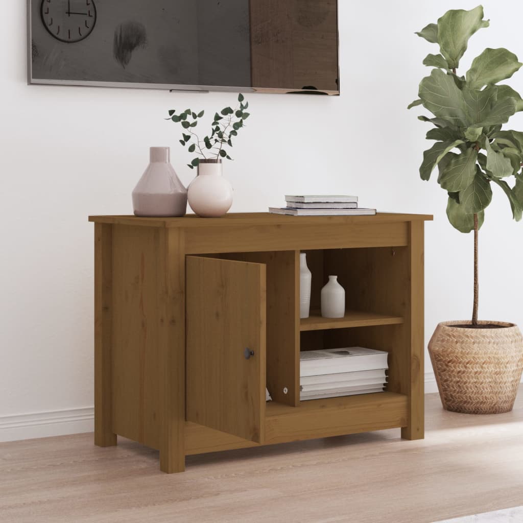 Tv-meubel 70x36,5x52 cm massief grenenhout honingbruin is nu te koop bij PeponiXL, paradijselijk wonen!
