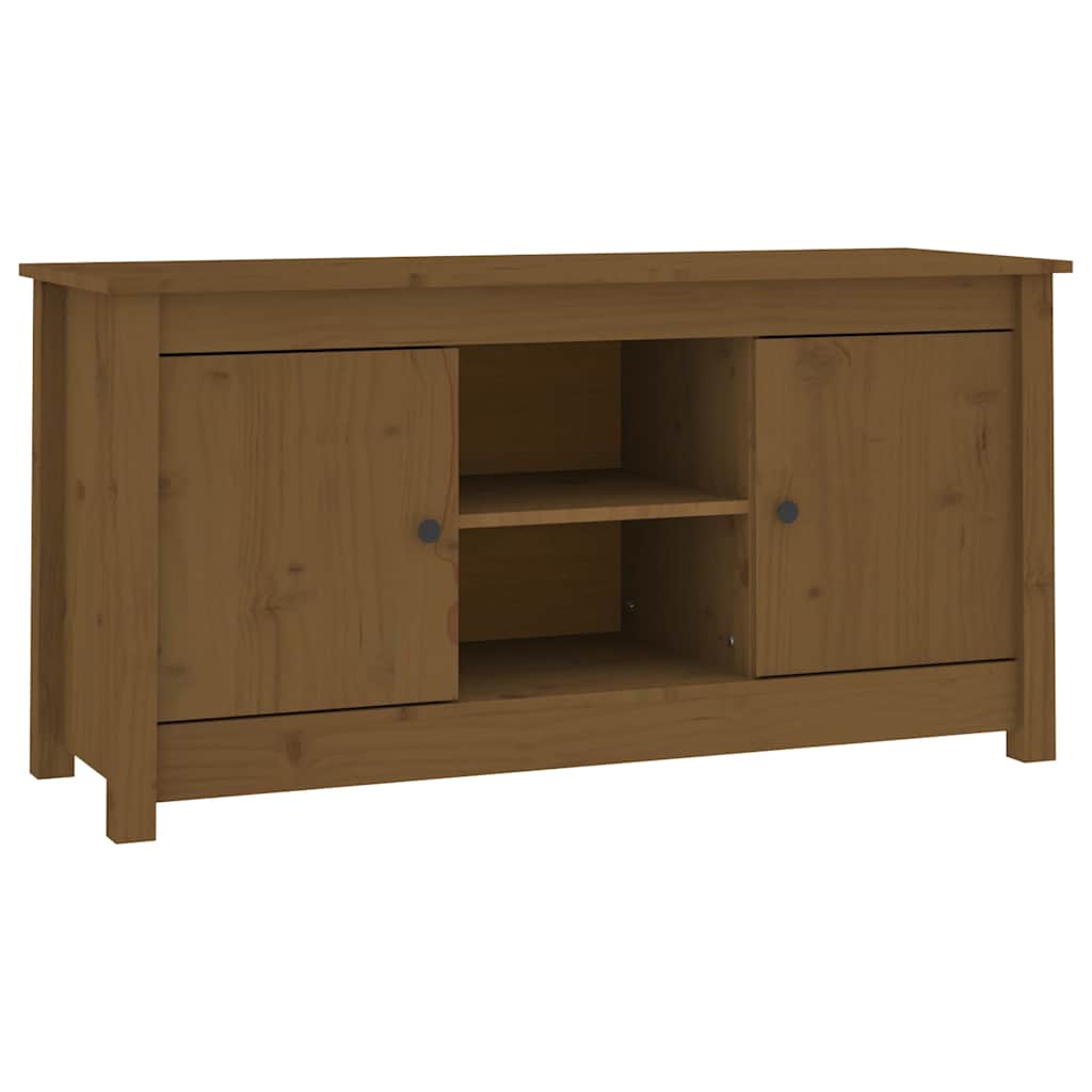 Tv-meubel 103x36,5x52 cm massief grenenhout honingbruin is nu te koop bij PeponiXL, paradijselijk wonen!