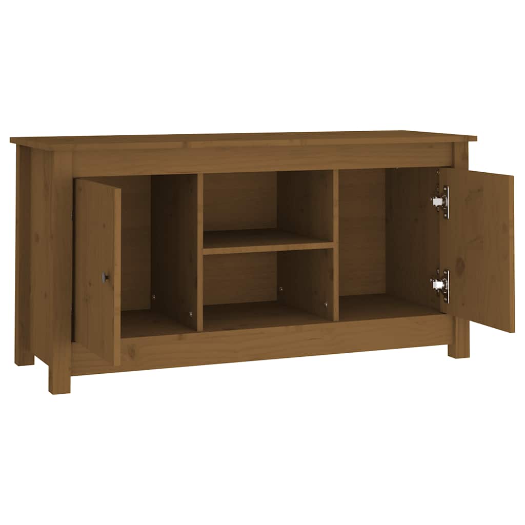 Tv-meubel 103x36,5x52 cm massief grenenhout honingbruin is nu te koop bij PeponiXL, paradijselijk wonen!