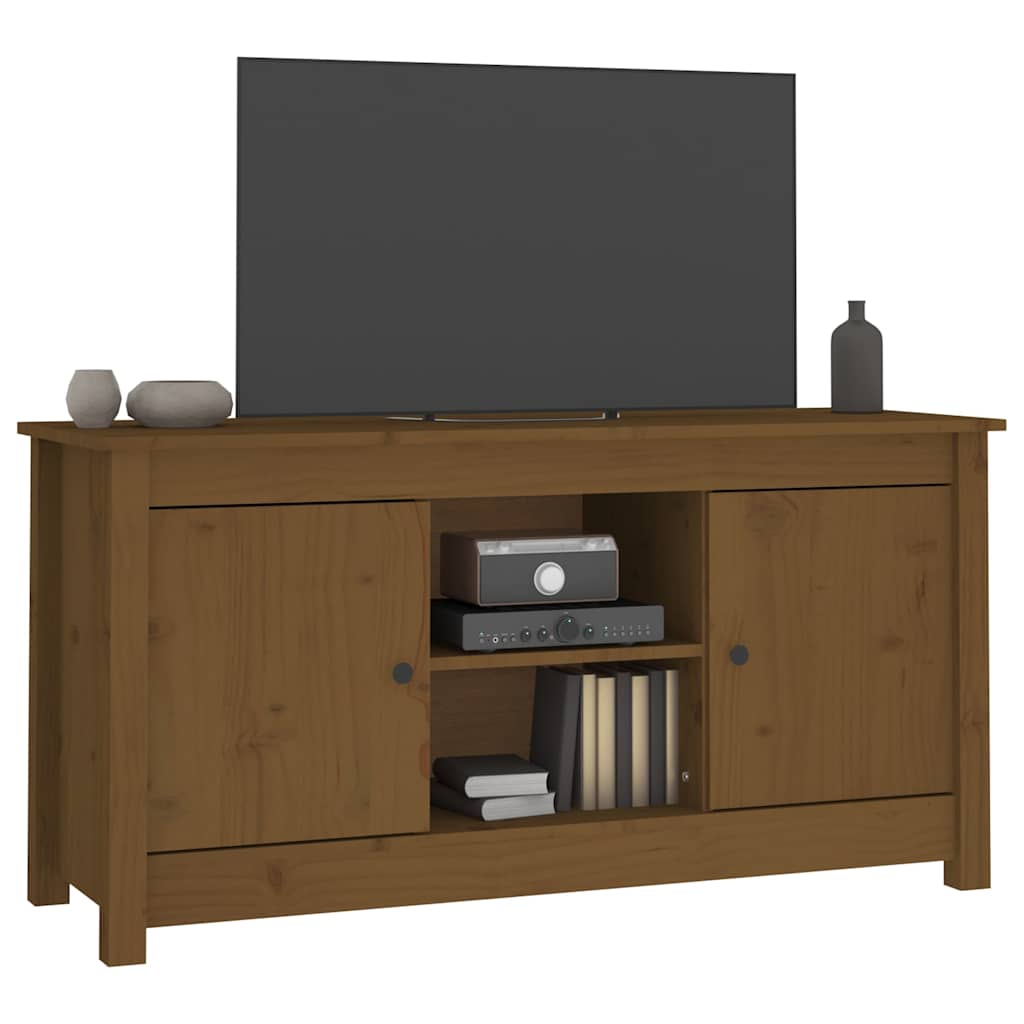 Tv-meubel 103x36,5x52 cm massief grenenhout honingbruin is nu te koop bij PeponiXL, paradijselijk wonen!