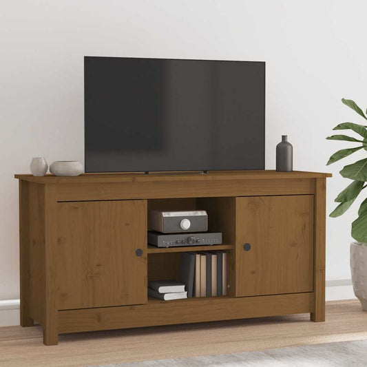 Tv-meubel 103x36,5x52 cm massief grenenhout honingbruin is nu te koop bij PeponiXL, paradijselijk wonen!