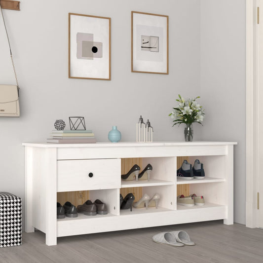 Schoenenkast 110x38x45,5 cm massief grenenhout wit is nu te koop bij PeponiXL, paradijselijk wonen!