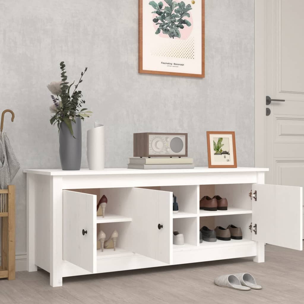 Schoenenkast 110x38x45,5 cm massief grenenhout wit is nu te koop bij PeponiXL, paradijselijk wonen!