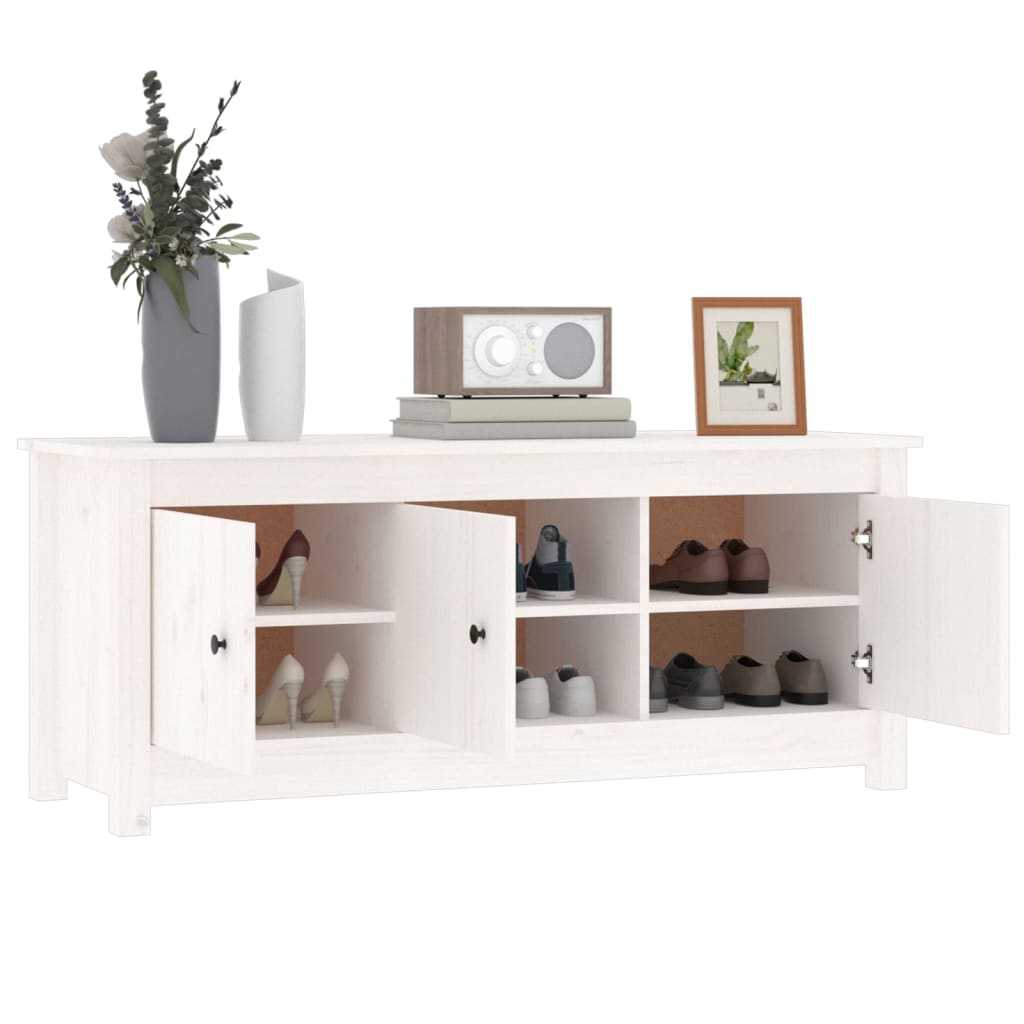 Schoenenkast 110x38x45,5 cm massief grenenhout wit is nu te koop bij PeponiXL, paradijselijk wonen!