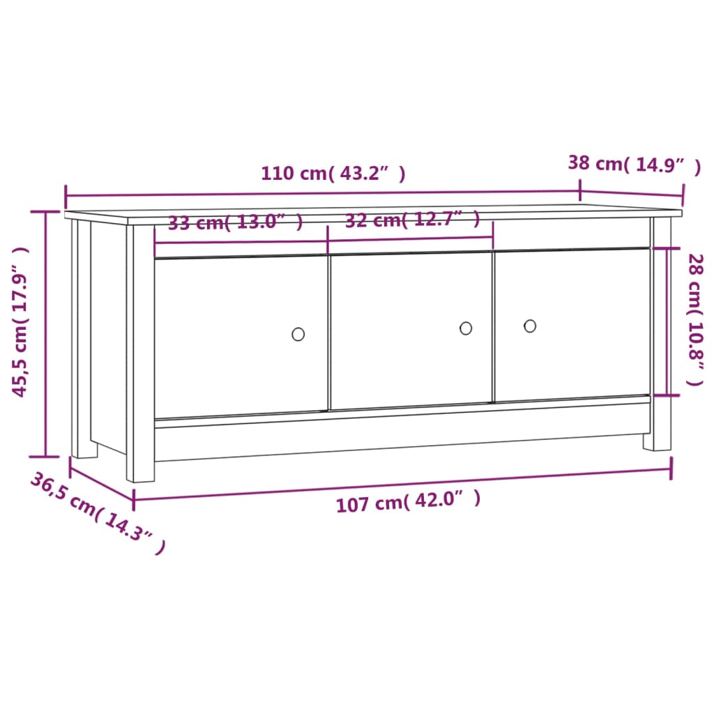 Schoenenkast 110x38x45,5 cm massief grenenhout wit is nu te koop bij PeponiXL, paradijselijk wonen!