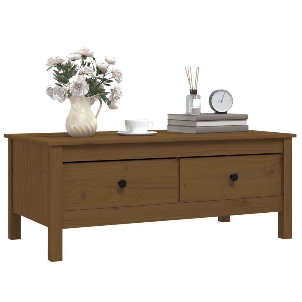 Salontafel 100x50x40 cm massief grenenhout honingbruin is nu te koop bij PeponiXL, paradijselijk wonen!