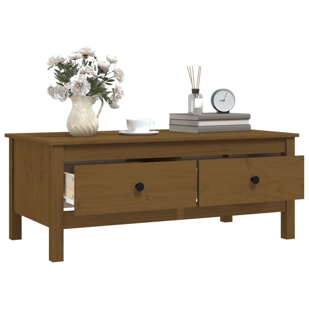 Salontafel 100x50x40 cm massief grenenhout honingbruin is nu te koop bij PeponiXL, paradijselijk wonen!