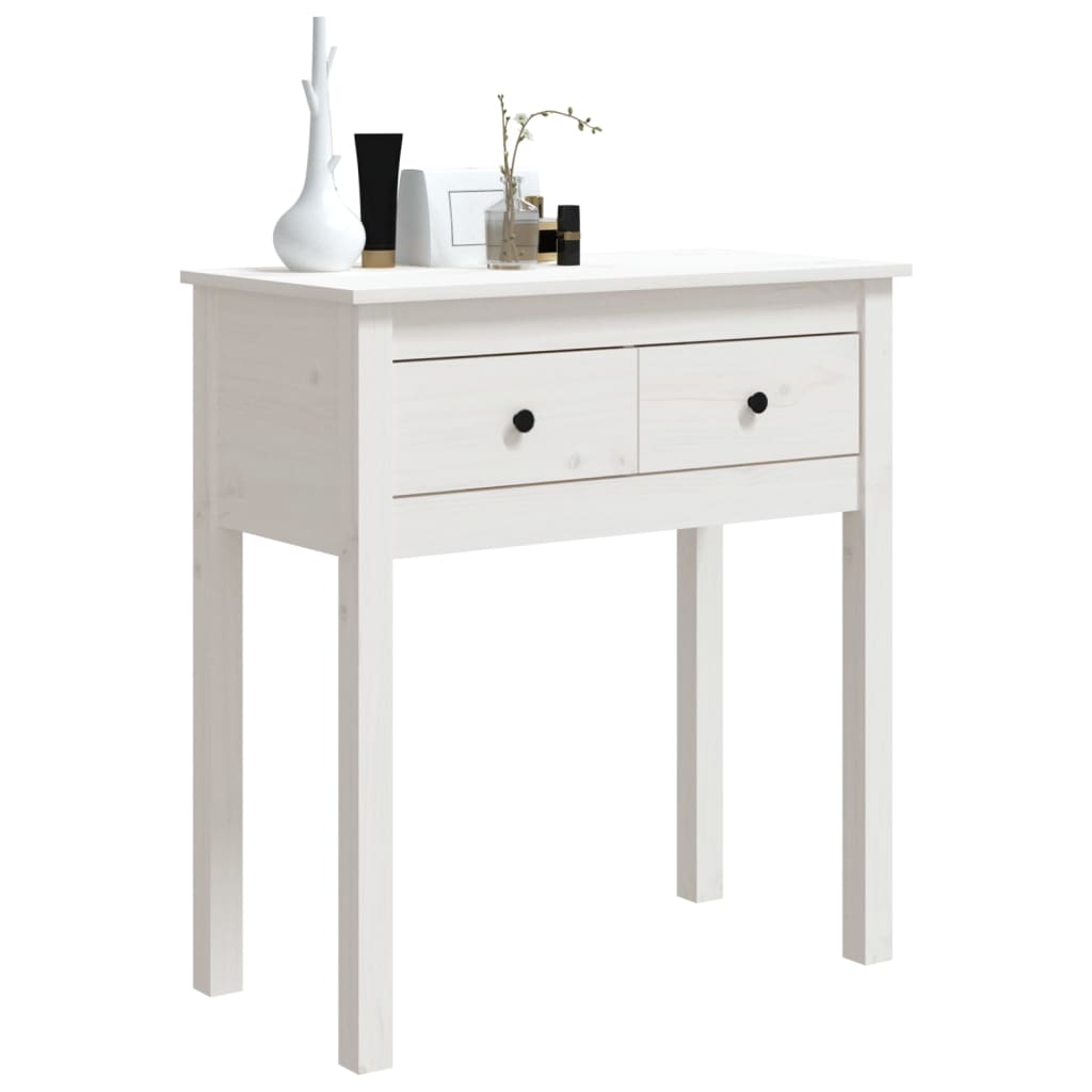 Wandtafel 70x35x75 cm massief grenenhout wit is nu te koop bij PeponiXL, paradijselijk wonen!
