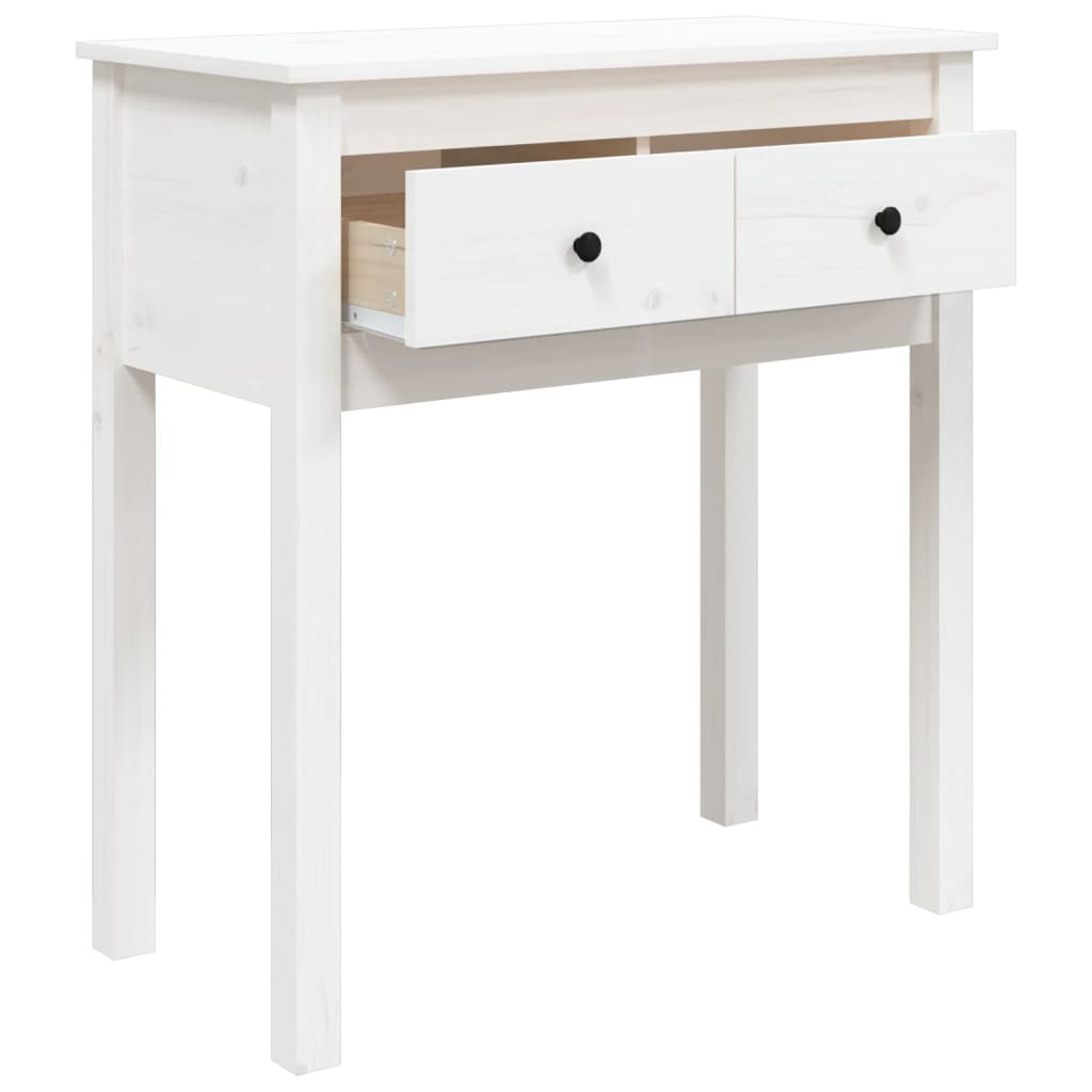 Wandtafel 70x35x75 cm massief grenenhout wit is nu te koop bij PeponiXL, paradijselijk wonen!