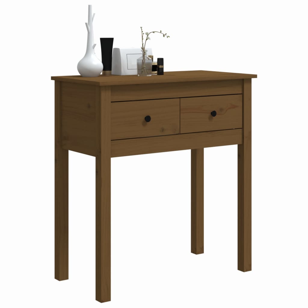 Wandtafel 70x35x75 cm massief grenenhout honingbruin is nu te koop bij PeponiXL, paradijselijk wonen!