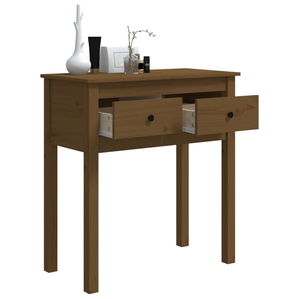 Wandtafel 70x35x75 cm massief grenenhout honingbruin is nu te koop bij PeponiXL, paradijselijk wonen!