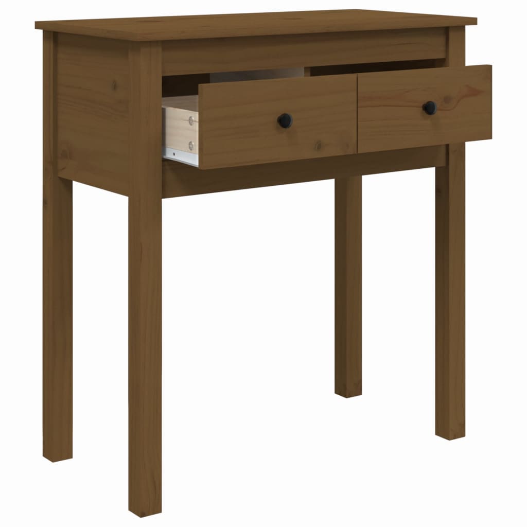 Wandtafel 70x35x75 cm massief grenenhout honingbruin is nu te koop bij PeponiXL, paradijselijk wonen!