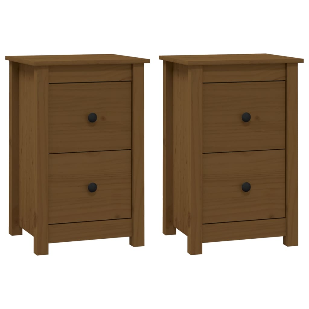 Nachtkastjes 2 st 40x35x61,5 cm massief grenenhout honingbruin is nu te koop bij PeponiXL, paradijselijk wonen!