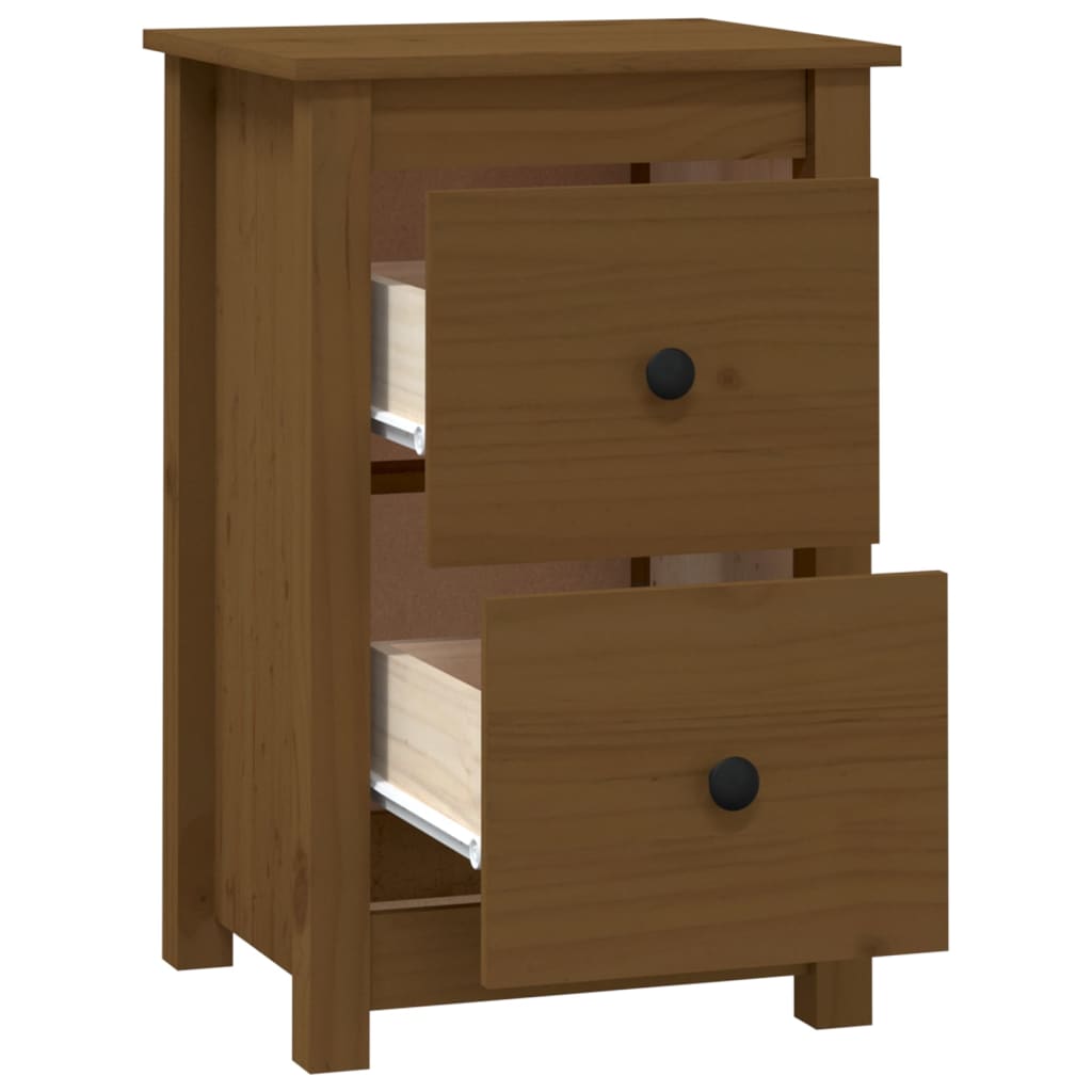 Nachtkastjes 2 st 40x35x61,5 cm massief grenenhout honingbruin is nu te koop bij PeponiXL, paradijselijk wonen!