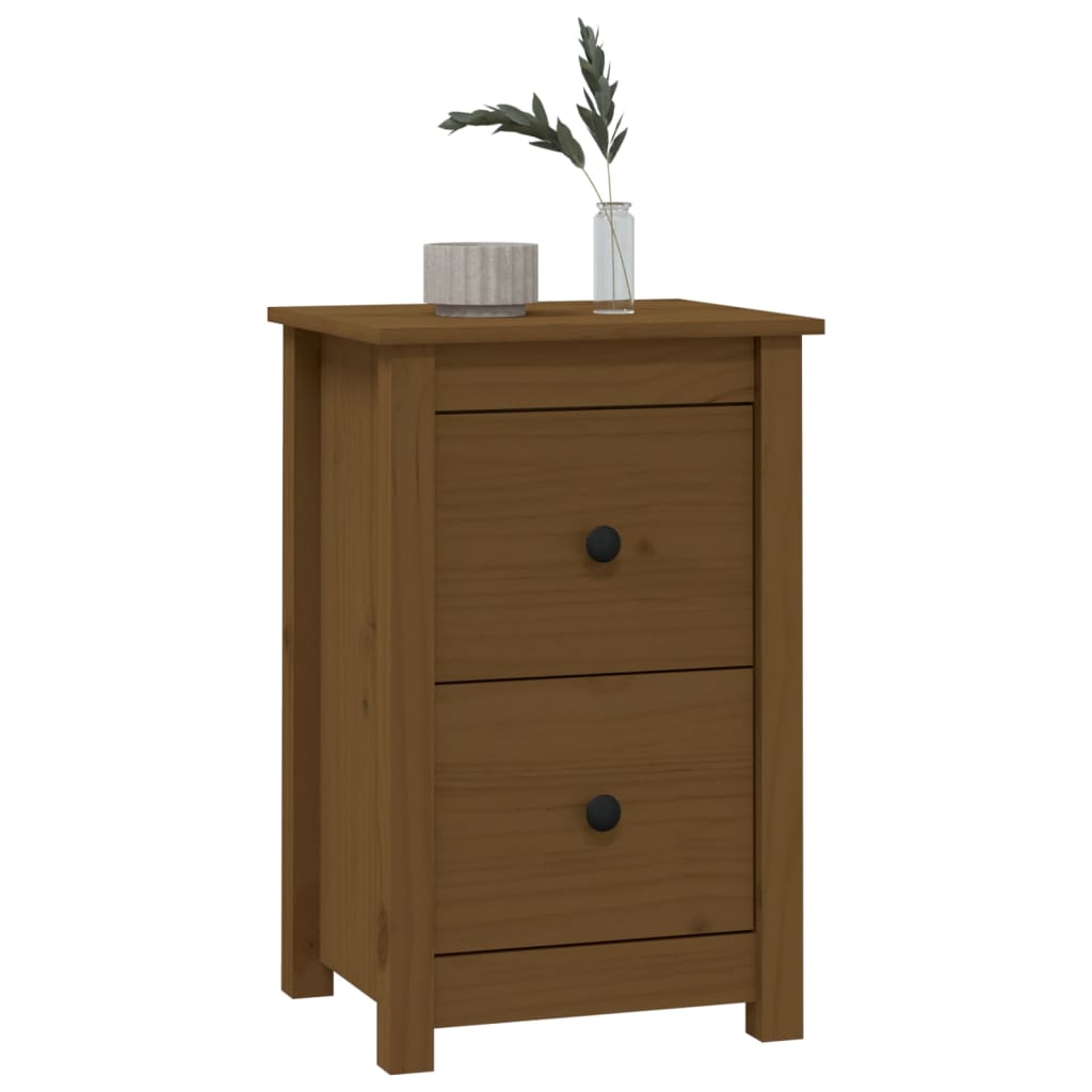 Nachtkastjes 2 st 40x35x61,5 cm massief grenenhout honingbruin is nu te koop bij PeponiXL, paradijselijk wonen!