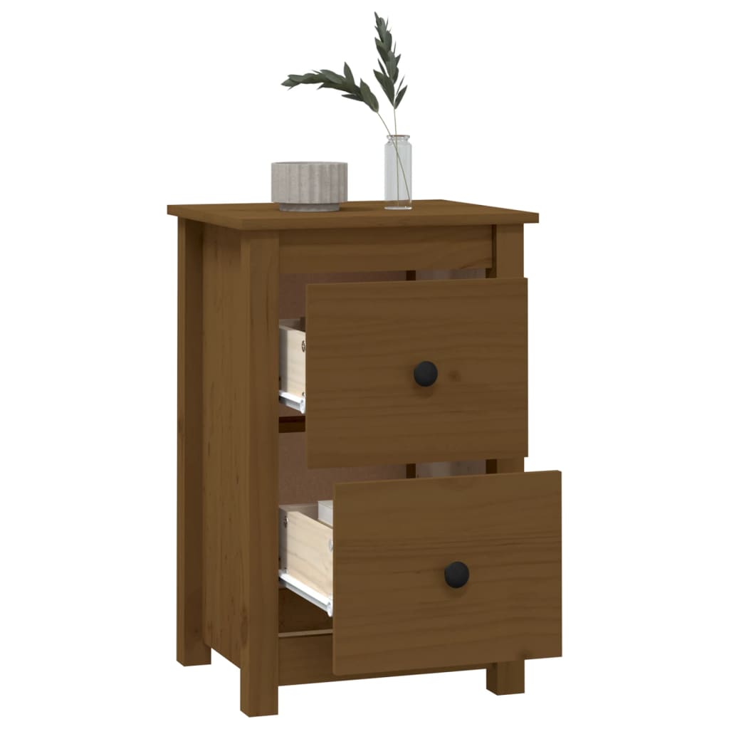 Nachtkastjes 2 st 40x35x61,5 cm massief grenenhout honingbruin is nu te koop bij PeponiXL, paradijselijk wonen!