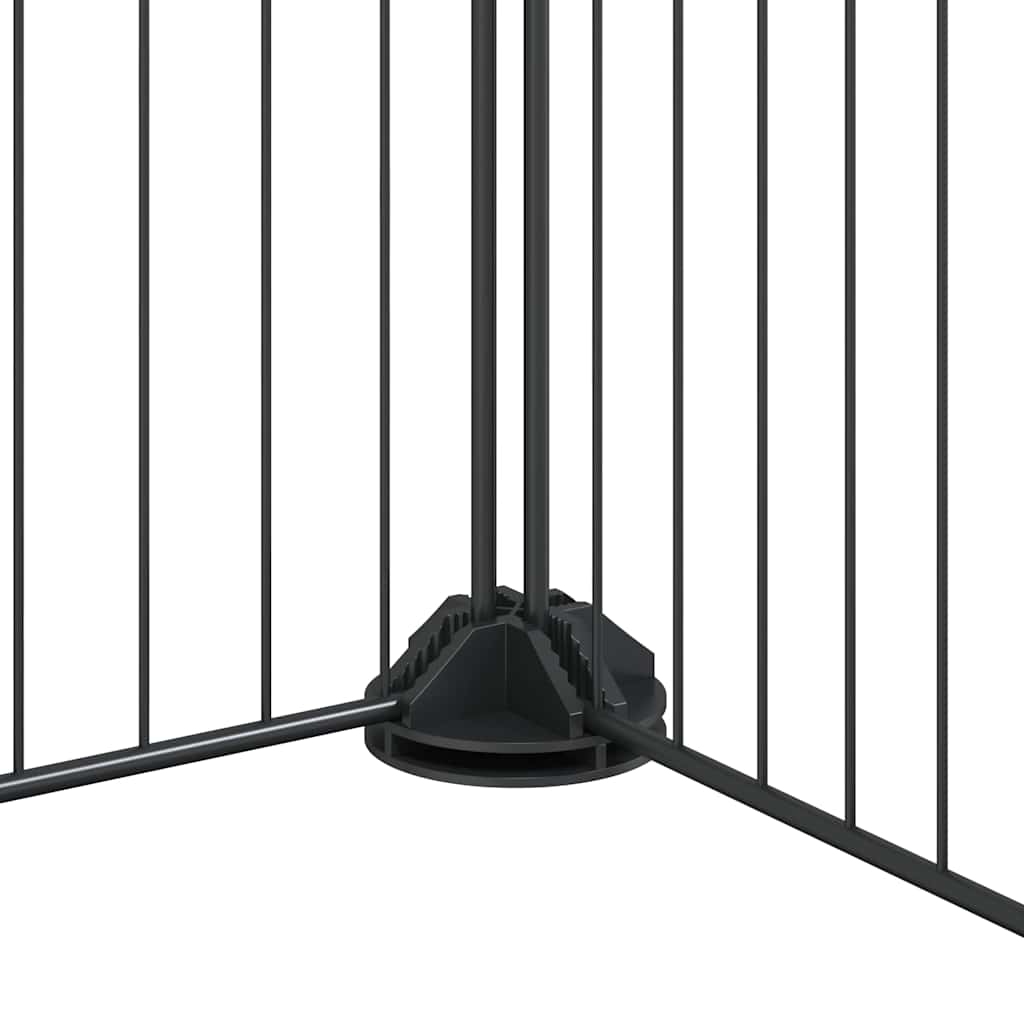 Huisdierenkooi met deur 44 panelen 35x35 cm staal zwart is nu te koop bij PeponiXL, paradijselijk wonen!