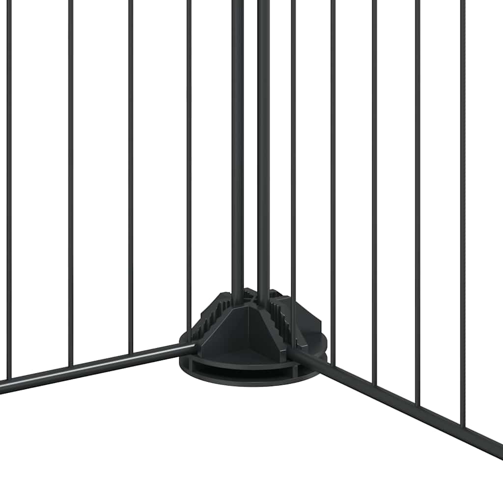 Huisdierenkooi met deur 60 panelen 35x35 cm staal zwart is nu te koop bij PeponiXL, paradijselijk wonen!