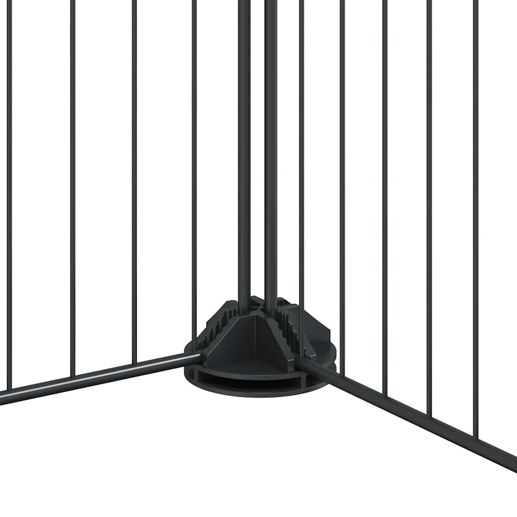 Huisdierenkooi met deur 28 panelen 35x35 cm staal zwart is nu te koop bij PeponiXL, paradijselijk wonen!