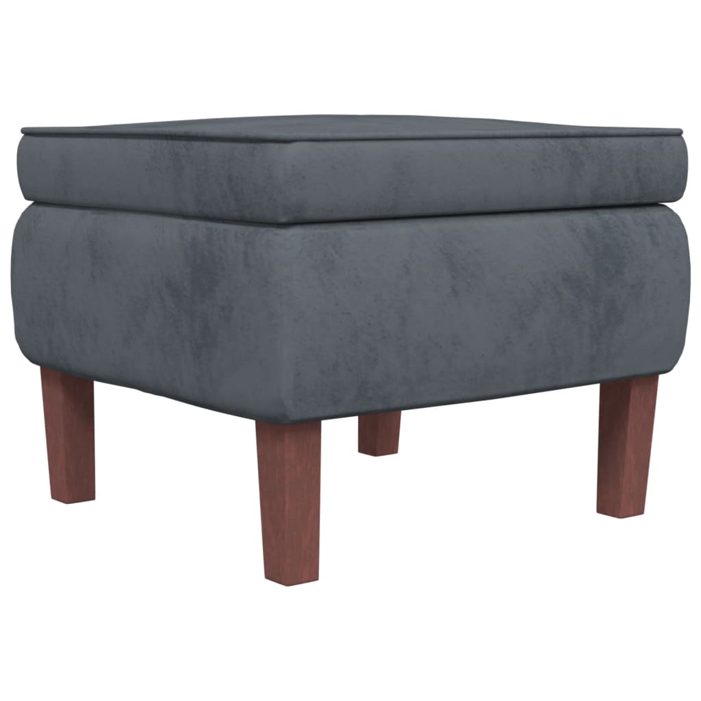 Schommelstoel met oorleuning donkergrijs fluweel massief hout is nu te koop bij PeponiXL, paradijselijk wonen!