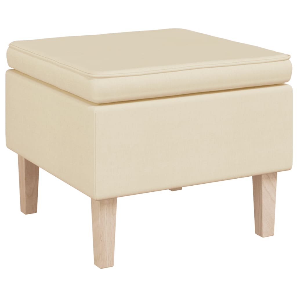 Fauteuil met schommelpoten en voetenbank stof crèmekleurig is nu te koop bij PeponiXL, paradijselijk wonen!