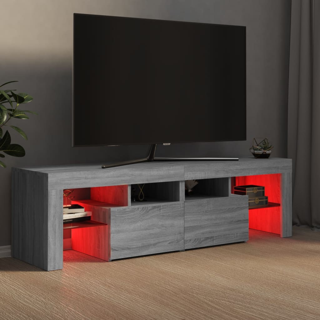 Tv-meubel met LED-verlichting 140x36,5x40 cm grijs sonoma eiken is nu te koop bij PeponiXL, paradijselijk wonen!