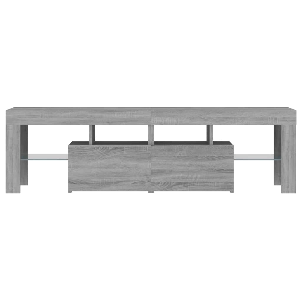 Tv-meubel met LED-verlichting 140x36,5x40 cm grijs sonoma eiken is nu te koop bij PeponiXL, paradijselijk wonen!