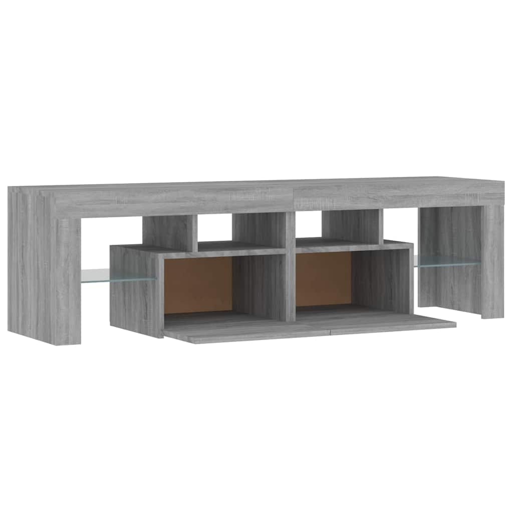 Tv-meubel met LED-verlichting 140x36,5x40 cm grijs sonoma eiken is nu te koop bij PeponiXL, paradijselijk wonen!