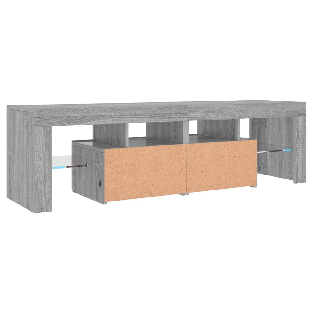 Tv-meubel met LED-verlichting 140x36,5x40 cm grijs sonoma eiken is nu te koop bij PeponiXL, paradijselijk wonen!
