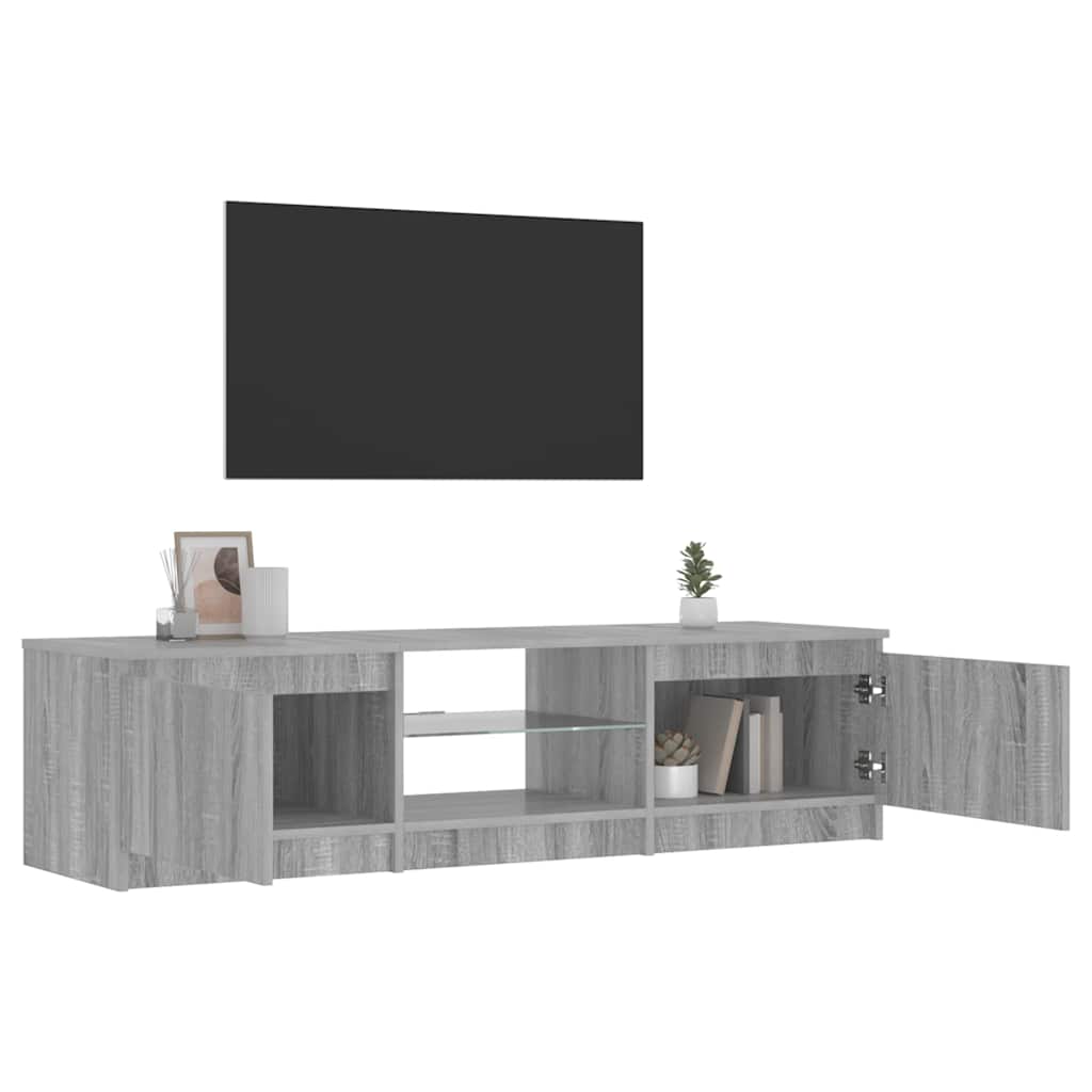 Tv-meubel met LED-verlichting 140x40x36 cm grijs sonoma eiken is nu te koop bij PeponiXL, paradijselijk wonen!
