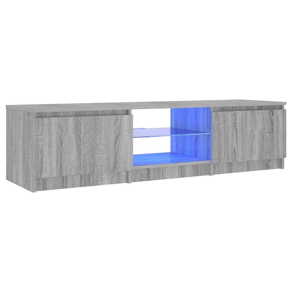 Tv-meubel met LED-verlichting 140x40x36 cm grijs sonoma eiken is nu te koop bij PeponiXL, paradijselijk wonen!