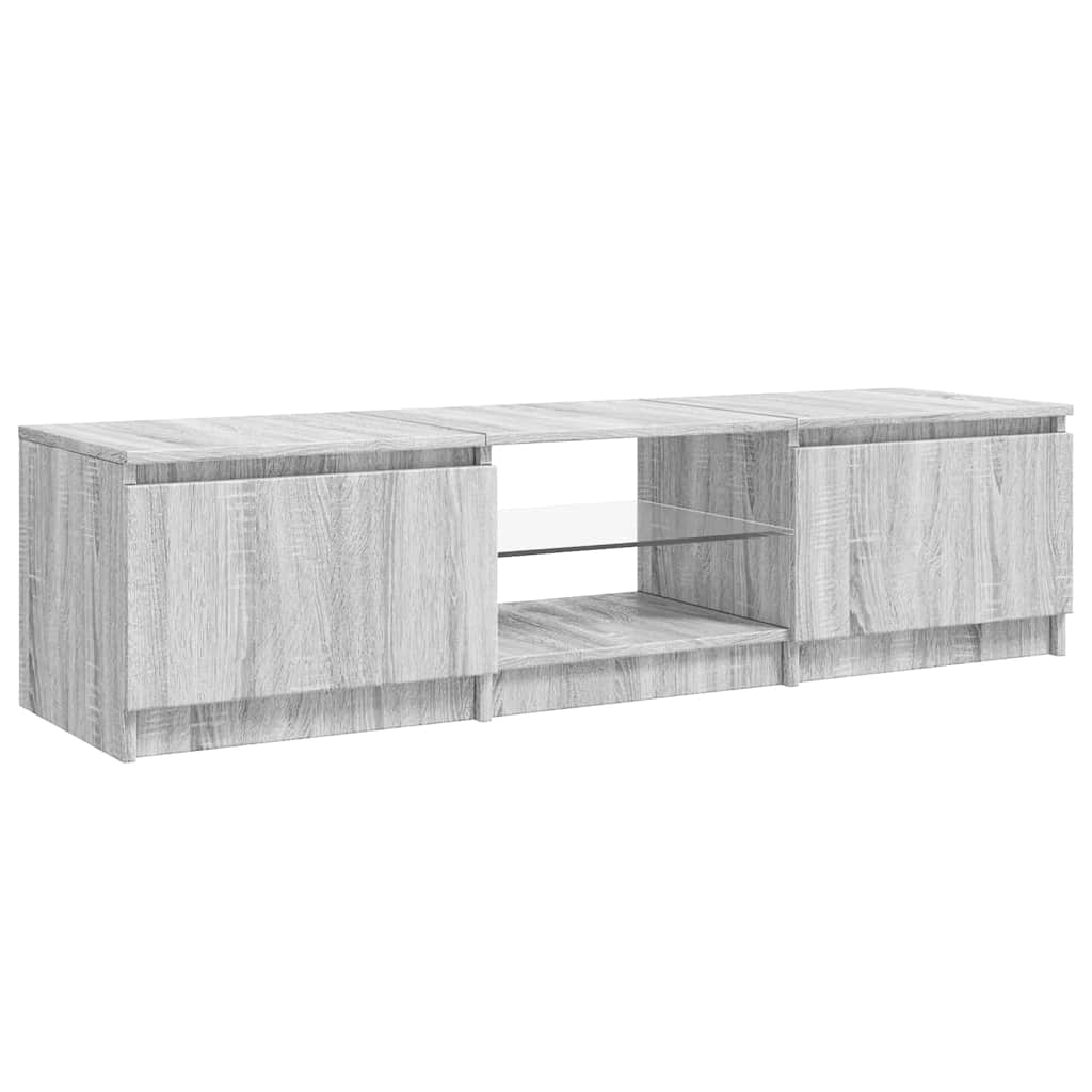 Tv-meubel met LED-verlichting 140x40x36 cm grijs sonoma eiken is nu te koop bij PeponiXL, paradijselijk wonen!