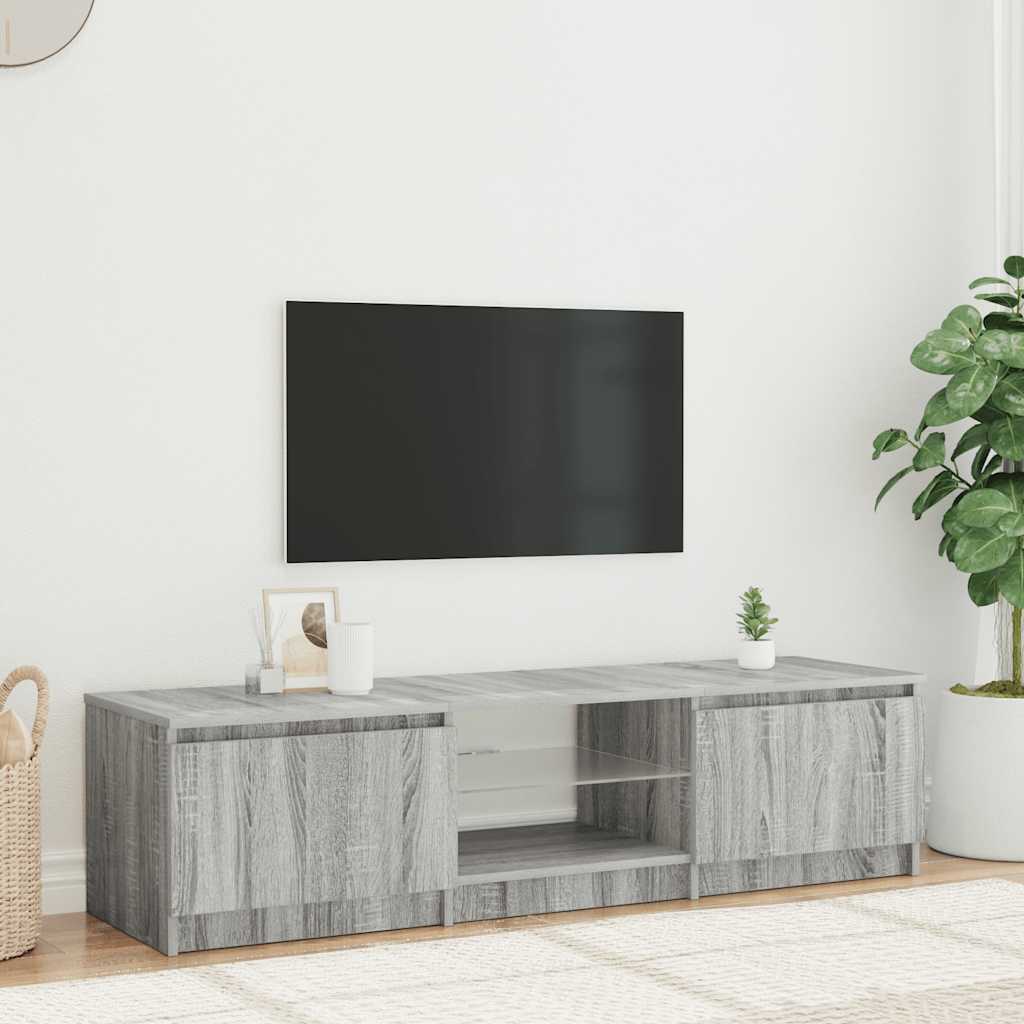 Tv-meubel met LED-verlichting 140x40x36 cm grijs sonoma eiken is nu te koop bij PeponiXL, paradijselijk wonen!