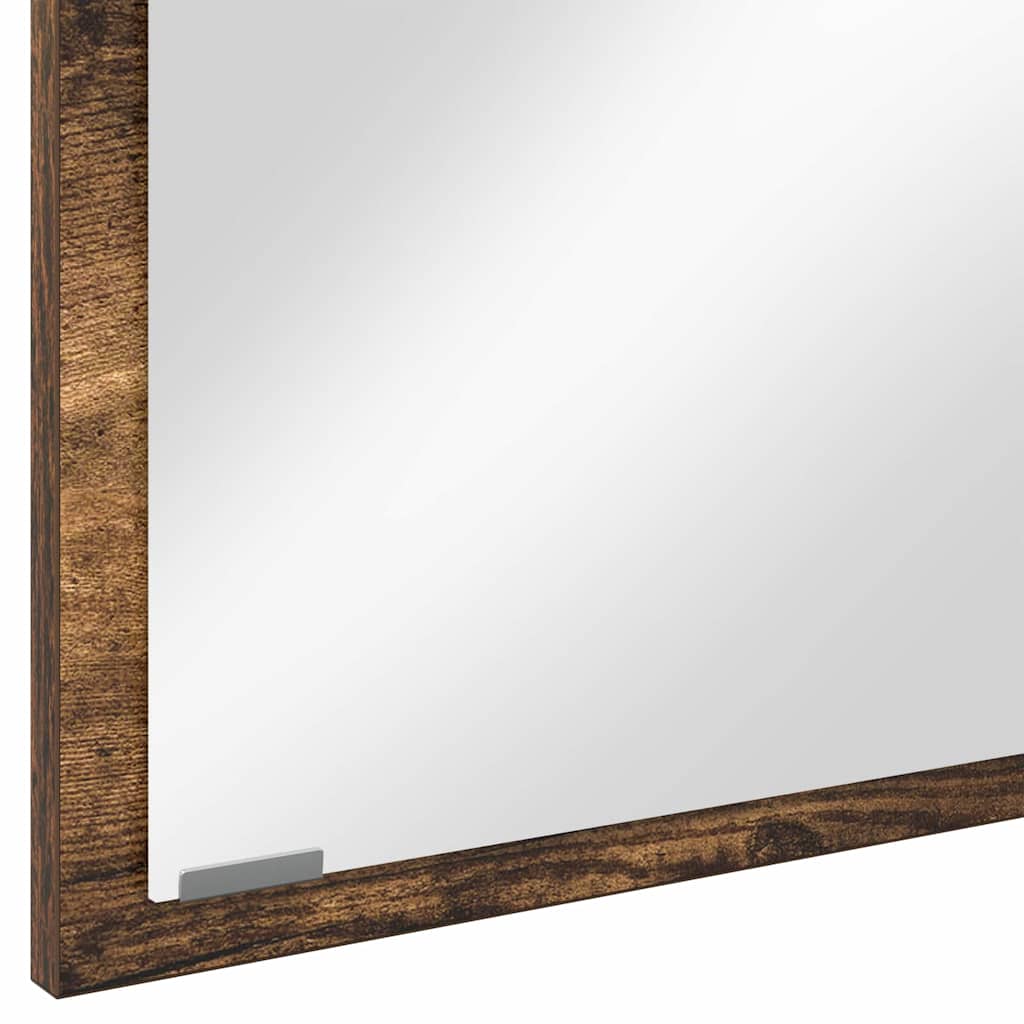 Spiegel met spiegel Gerookt eiken 90 x 8,5 x 37 cm Bewerkt hout is nu te koop bij PeponiXL, paradijselijk wonen!